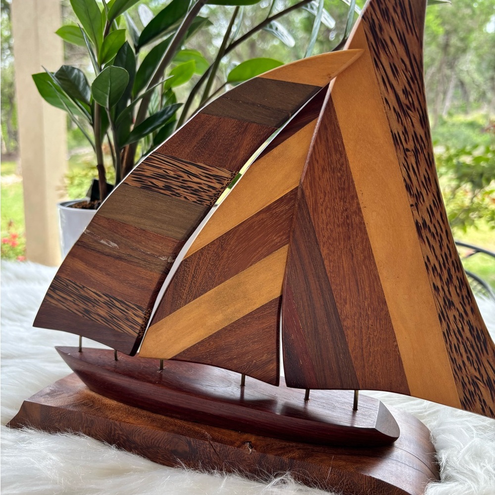 Wooden Sailboat Wall Art Decor